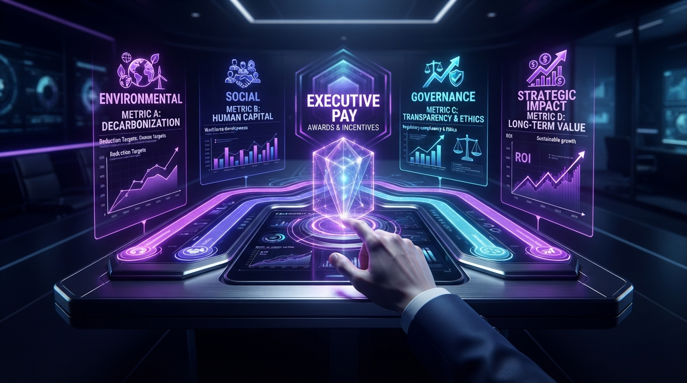 Editorial illustration for Four Ways to Link ESG to Executive Pay—and the Trade-Offs Each One Carries